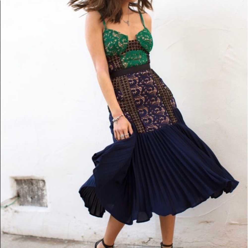 Authentic Self Portrait Patchwork Lace Dress
